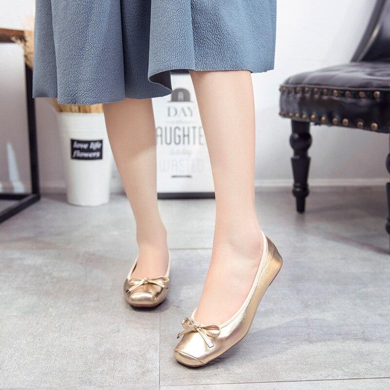 Fashion Flats Women Spring Summer Shoes Ballerina Flats Soft Shoes Elegant Office Lady Boat Shoes Plus Size 42