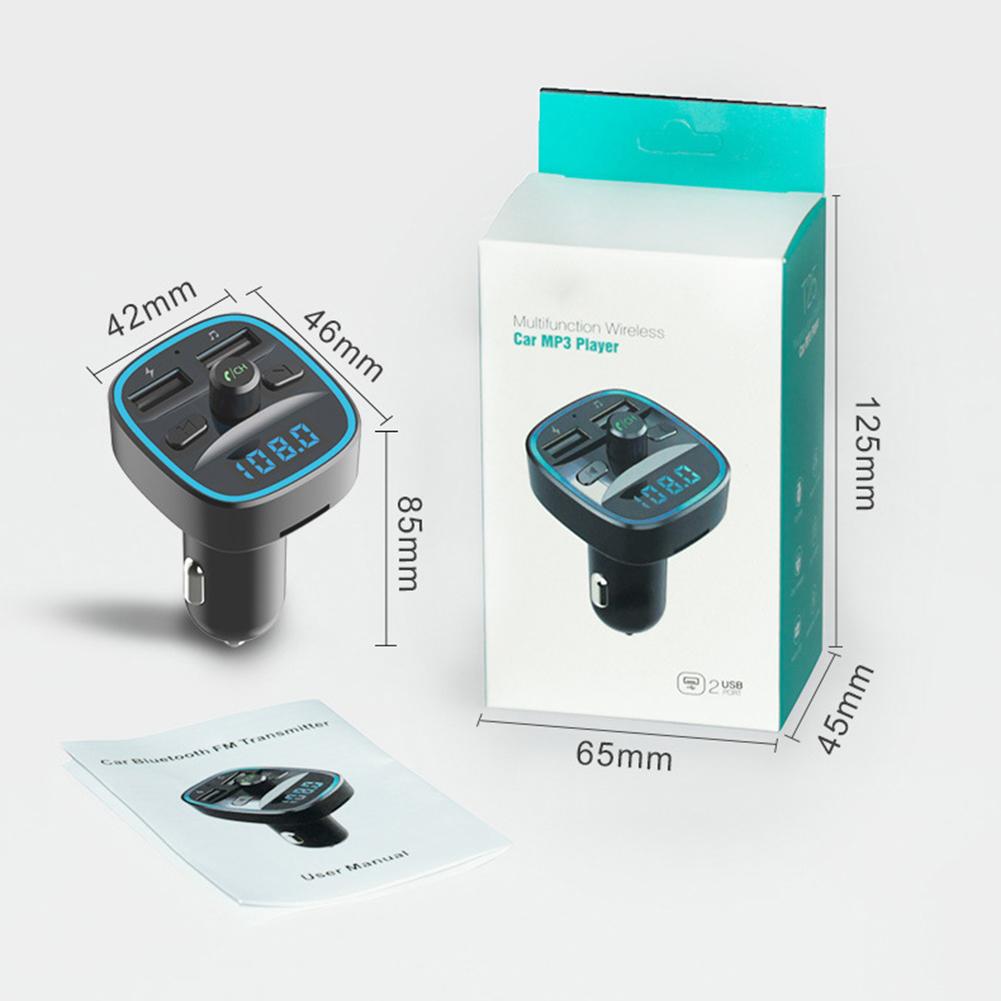 Беспроводной Bluetooth FM-передатчик для автомобильного MP3-плеера с двойным USB-зарядным устройством, светодиодный дисплей, радиоадаптер, аудиохаб, автомобильные аксессуары