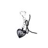 NICK&NICOLE HEART SIGNATURE BUTTERFLY PEARL RIBBON keyring_BLACK