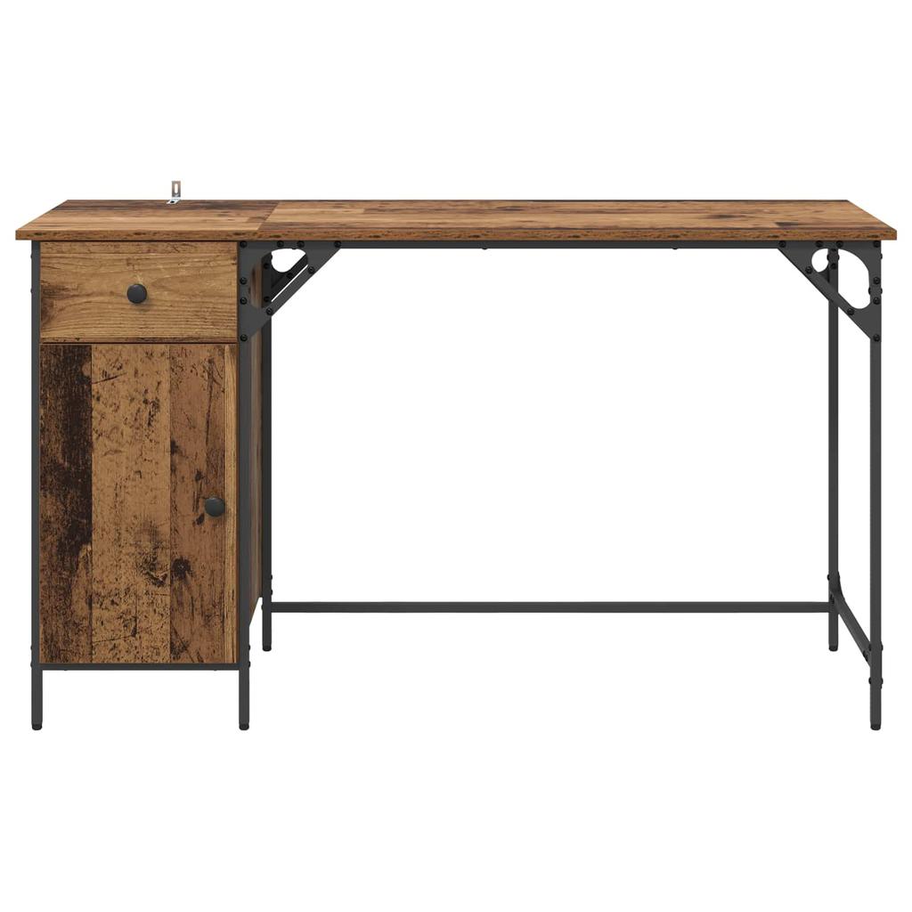 Computer Desk Reclaimed Wood Style 131 x 48 x 75 cm Engineered Wood