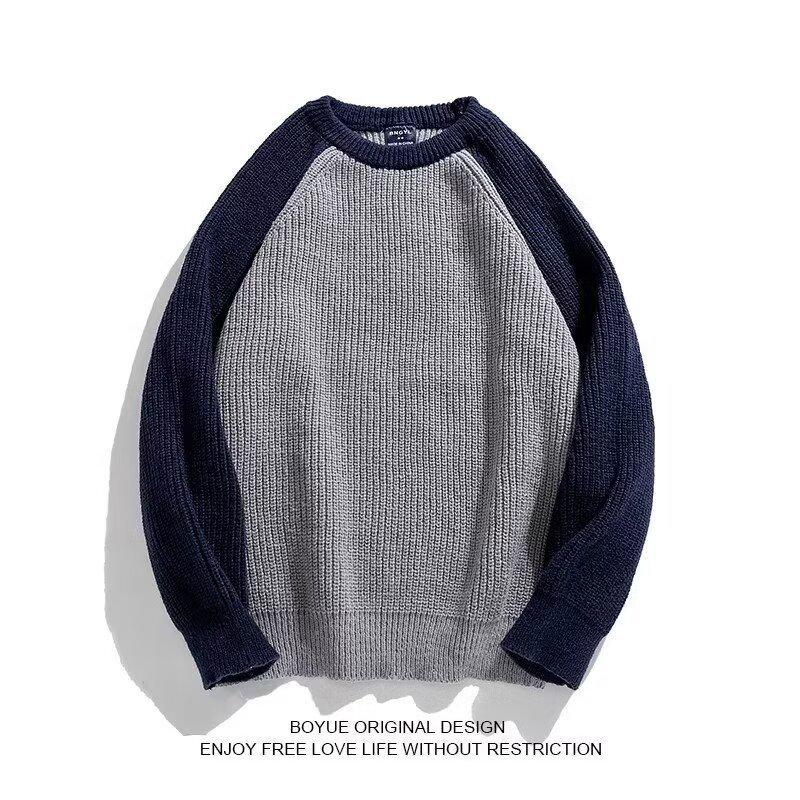Men's Trendy Half-High Collar Sweater - Warm, Thick, Loose Fit for Autumn/Winter