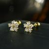 925 Sterling Silver Inlaid Zircon Snowflakes Stud Earrings for Women Fashion Earrrings Jewerly Wedding Gift Sparkling Ear Studs