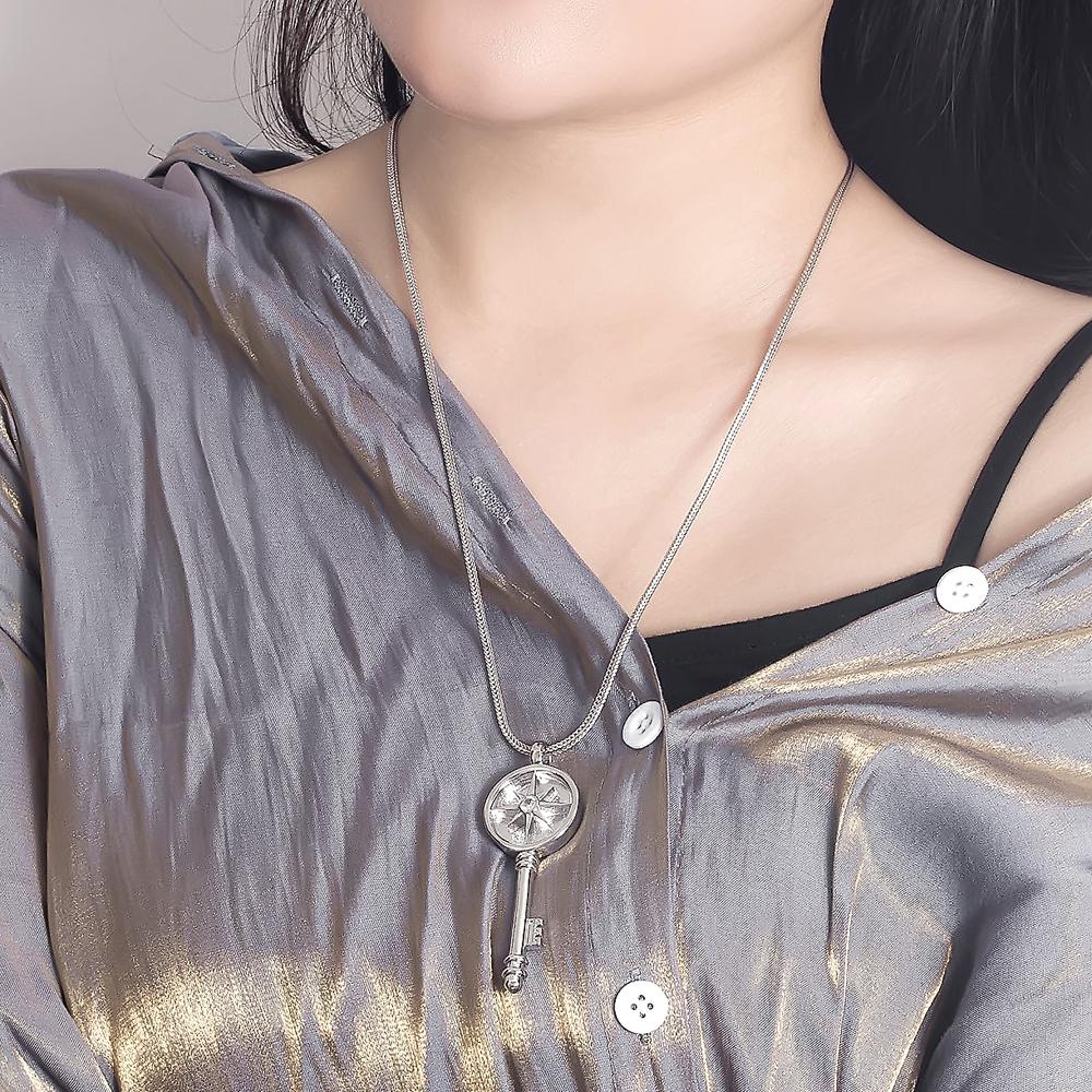 Новый простой стиль дизайна модное ожерелье-ключ для женщин вечность цепь и звено ожерелье 925 стерлингового серебра роскошные ювелирные изделия