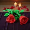 3D Printed Twisted Rose Ornaments Funny Movable Joints Red Rose  Valentine's Day