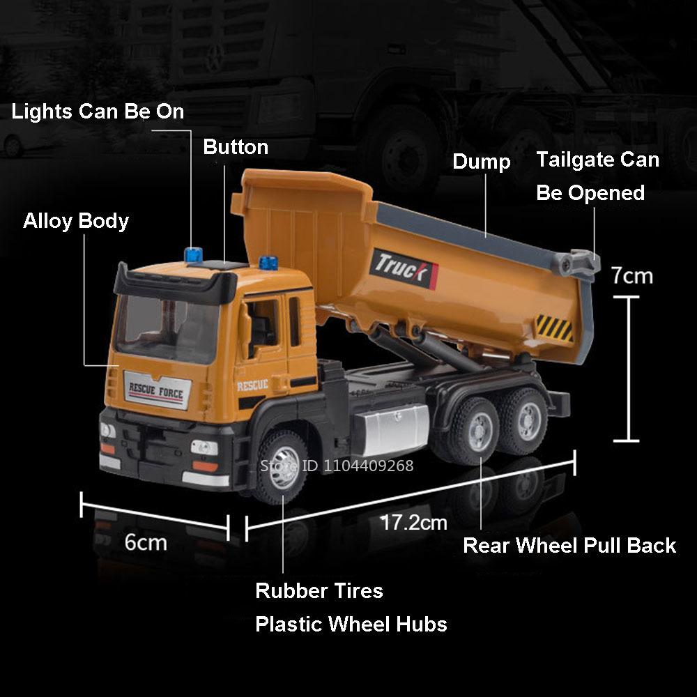 1:32 Dump Truck Military Missile Rocket Launcher Model Toy Car Sound Light Doors Opened Engineering Vehicle Models For Boys Gift
