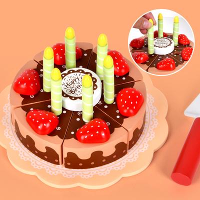 BABIBO Детская имитация клубники шоколада торт ко дню рождения послеобеденный чай торт Che Che Che Che Play Family деревянные игрушки