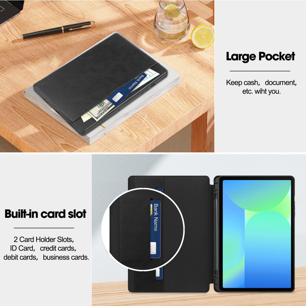 For Samsung Galaxy Tab S10 FE/S9 FE Case Shockproof Leather Auto Wake/Sleep Tablet Stand Cover