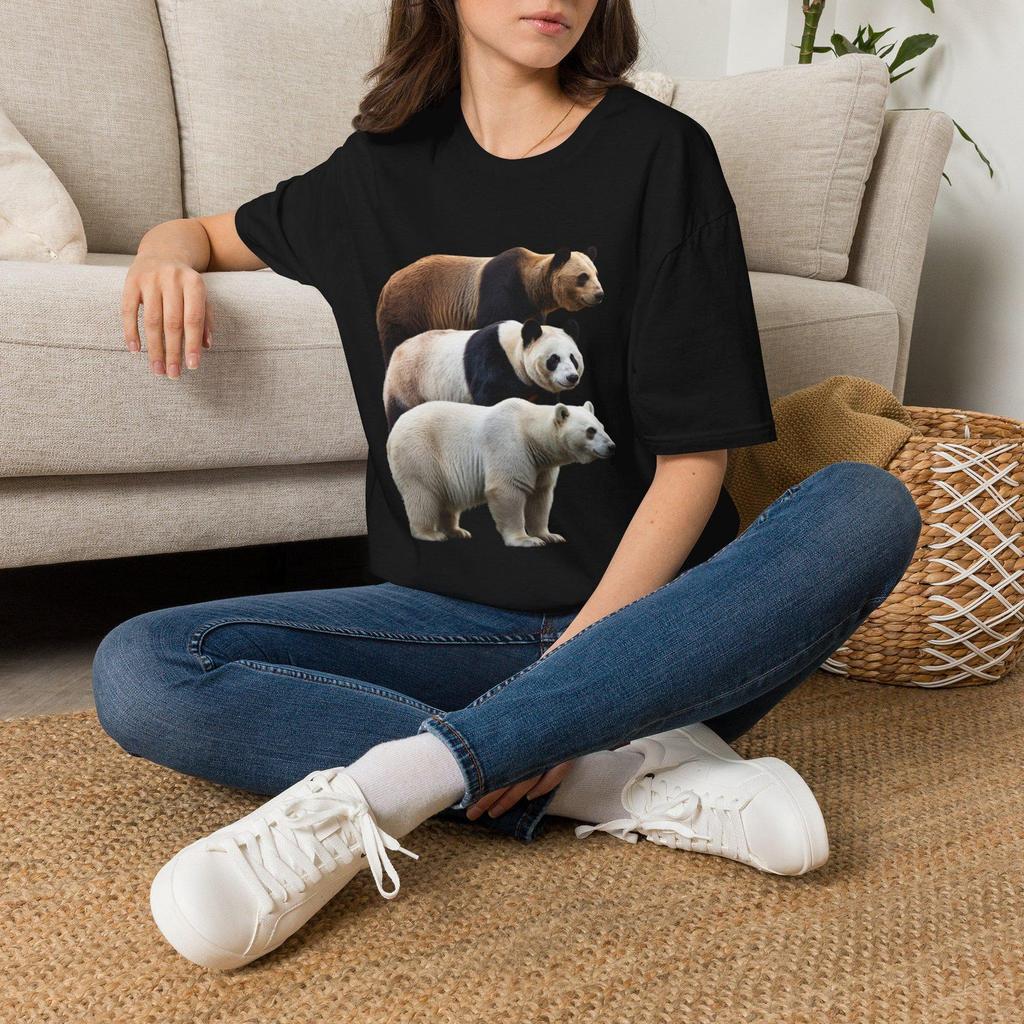 Bear Species Lineup T-Shirt, Wildlife Animal Lover Gift, Panda Polar Grizzly Bear Graphic Tee, Nature Explorer Shirt