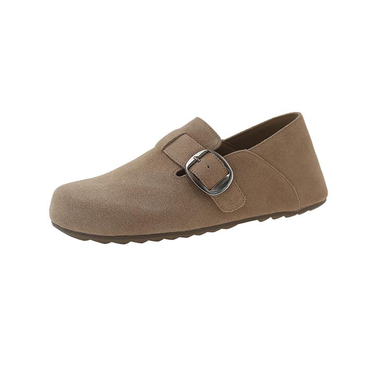 Модные женские тапочки с закрытым носком, сандалии из коровьей замши для женщин, ретро-модные садовые тапочки-сабо, размеры 35-40