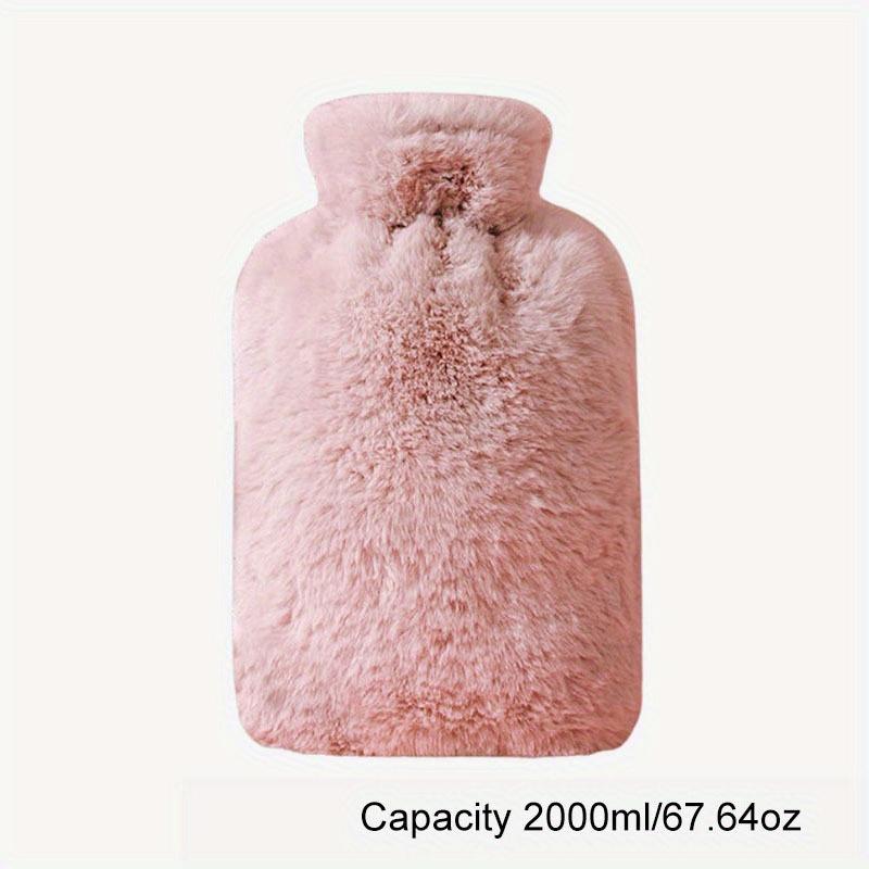 1pc 33.81oz/ 67.63oz Large Capacity Plush Hot Water Bag: PVC Material, Hand Warmer Perfect for Bed