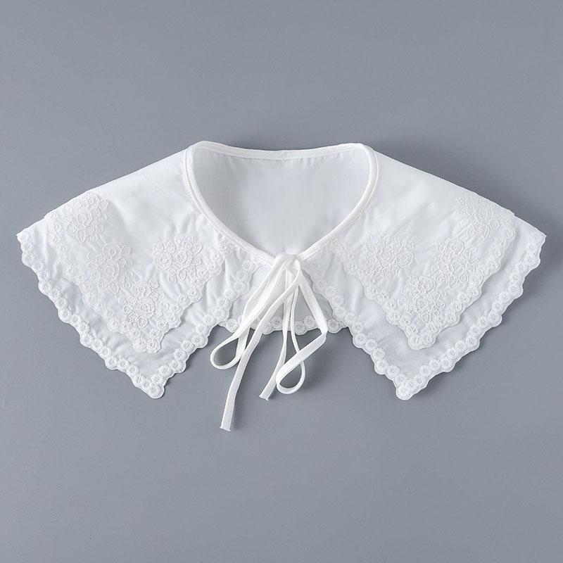Fashion Scarf Fake Collar Shirt Women Detachable Collar Lace Neckline Women False Collar Tie White Faux Col Clothes Accessories