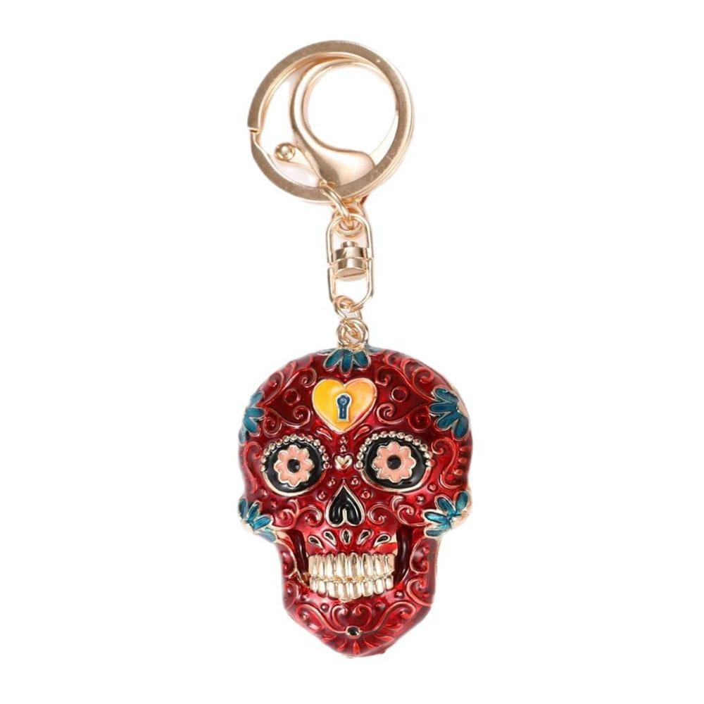 With Buckle Skeleton Keyring Mandala Skull Key Chain Pedant Bag Charm Pendant Skull Keychains Car