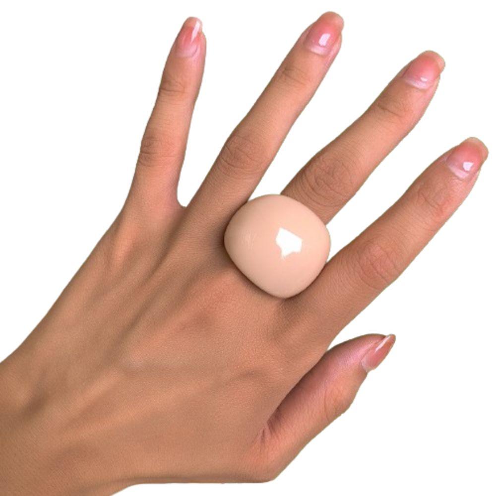 Candy Color Geometric Ring Classic Big Dome Plain Ring Jewelry Accessories Acrylic Ring Part
