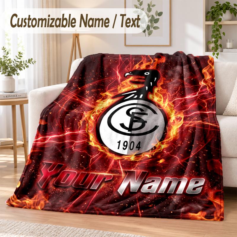 Custom Text Flannel Blanket SC Freiburg FC Print Warm Cozy Blanket Home Sofa Bedding