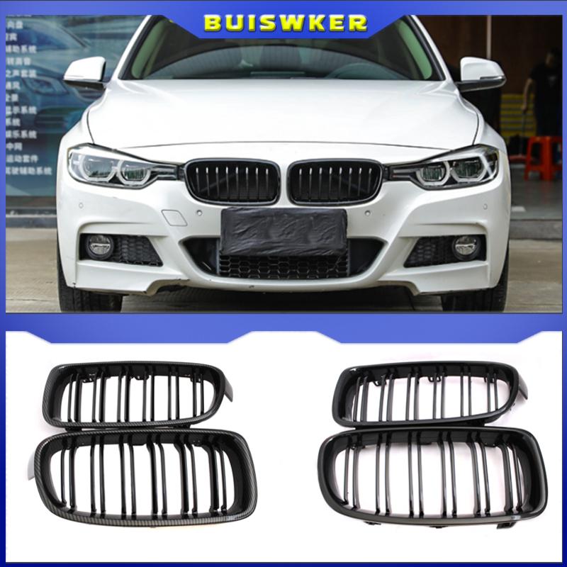 Car Front Grille Racing Front Sport Grill Gloss Black Double Slat Kidney Grille For BMW 3-Series F30 F31 F35 2011-2019