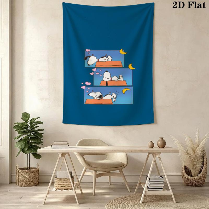 Snoopy Woodstock Garden Tapestry Fashion Print Background Cloth Wall Decoration Christmas Gift Background Wall Hanging Cloth