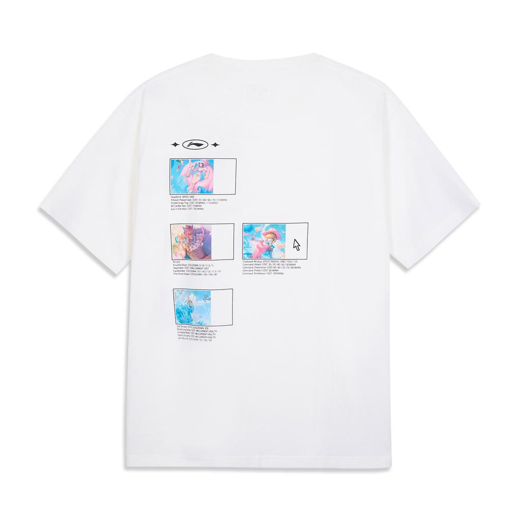 Li Ning x LEAGUE OF LEGENDS Sports Life Collection T Shirt Unisex Ivory/Cameras Image Pattern AHSV375-3