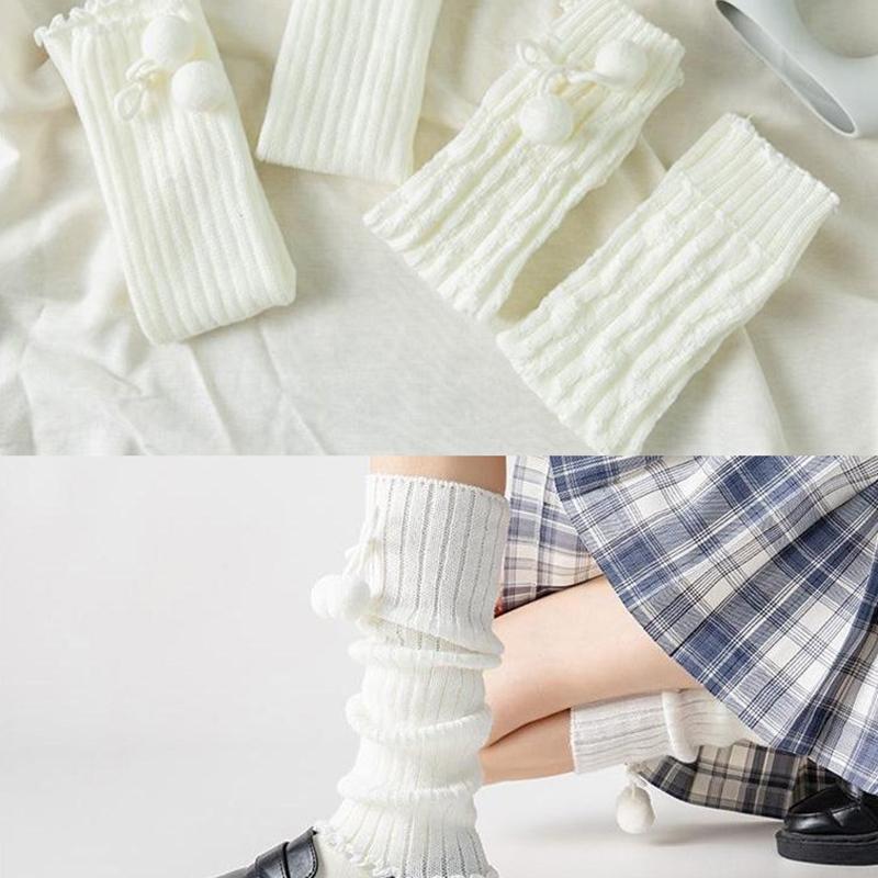 Японские гетры в стиле Лолиты выше колена Kawaii, вязаные носки, вязаные чехлы для ног