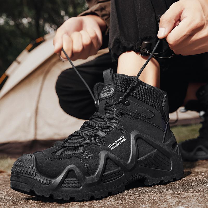 Мужские ультралегкие водонепроницаемые высокие походные и тактические ботинки - дышащая уличная боевая и пустынная обувь