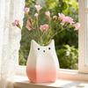 Cats Shape Ceramic Vases For Flowers Arrangement Container Aesthetic Small Planter Pot Home Office Desktop Shelf Decors