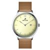 Профиль Кожаный ремешок Кварцевые мужские часы с легким циферблатом цвета шампанского 50217STN182