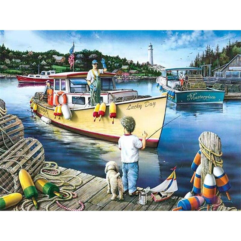 Новый 5D DIY алмазная живопись вид на море Алмазная вышивка автомобиль вышивка крестом полная круглая дрель ремесла домашний декор ручной подарок