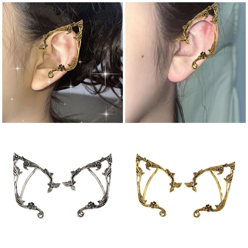 Stylish Ear Cuff Gothic Elves Earring Ear Clip Ear Jewelry Alloy Texture Ear Accessories Suitable for Everyday Wear