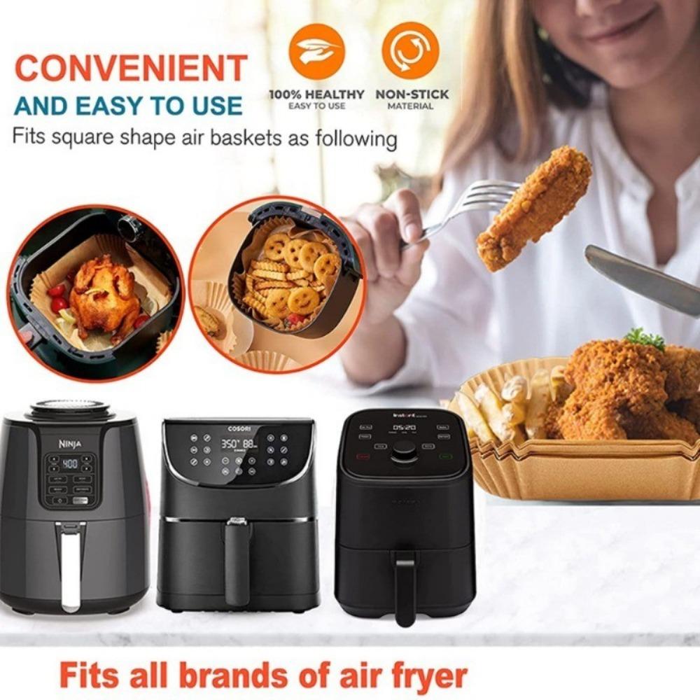 Большая одноразовая бумажная прокладка для фритюрницы 23 см, антипригарный пергамент для фритюрницы, специальная бумага для выпечки для корзин для готовки/приготовления на пару