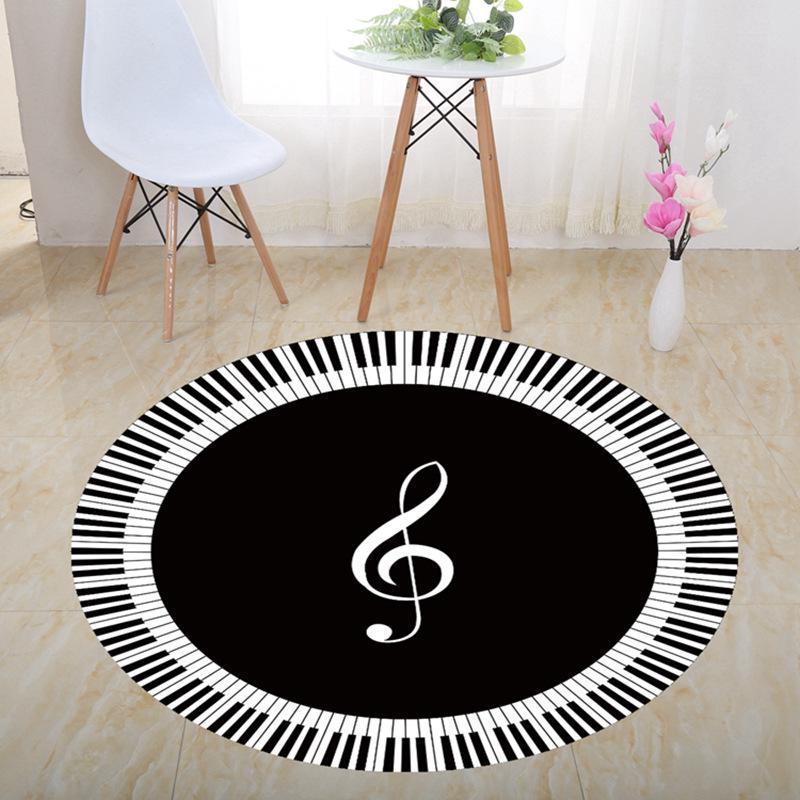 3D Illusion Halloween Black & White Round Carpet for Bedroom & Living Room
