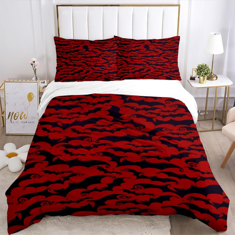 3pcs bedding set Bat Swarm Includes 1 Comforter + 2 Pillowcases, Without Pillow Inserts, Soft Comfortable, Lightweight Breathable, Printed H