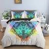 Polygon Cartoon Animal Pattern Duvet Cover Watercolor Lion Background Polyester Bedding Set King Queen Size 2/3Pcs For Kids Boys