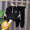 Детский осенне-зимний утепленный пиджак с воротником-стойкой, толстовка, топ+брюки, комплект из 2 предметов, детский спортивный костюм