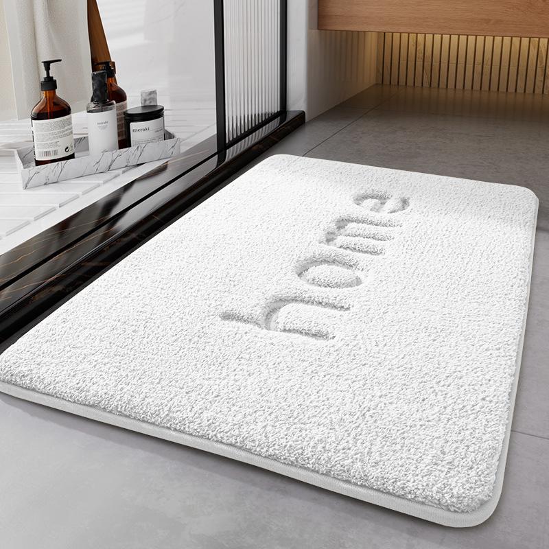 Thickened Bathroom Flannel Floor Mat Toilet Absorbent Carpet Shower Room Non-slip Mat Kitchen Foot Mat Dirt-resistant Door Mat