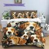 Beagle and Leaves Pattern Bedding Home Decoration Birthday Gift (1 * duvet cover + 2 * pillowcase, without core)