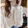 Knitwear Spring Autumn New Thin Loose Lace Patchwork Lazy Style Gentle Top Base Layer Knitwear Long Sleeve