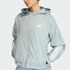 adidas Гипергламурная ветровка, водостойкая, спортивная, для фитнеса, с капюшоном, с длинным рукавом, женская куртка, KC7654