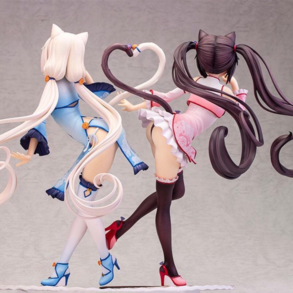 24см Оригинальная Nekopara Chocola Vanilla Azuki Coconut Фигурка Alphamax Аниме Фигурка ПВХ Версия в китайском платье Модель Игрушки