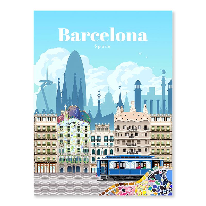 Nordic City Posters Paris London Tokyo Famous Cities Wall Art Canvas Painting Living Room Decorative Paints Picture Home Decor