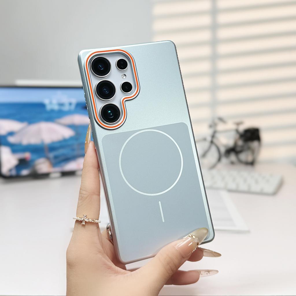 Ультратонкий металлический цвет для чехла Magsafe для Samsung Galaxy S26 S25 S24 S23 FE Plus Ultra Матовый Ударопрочный Магнитный Чехол Capa