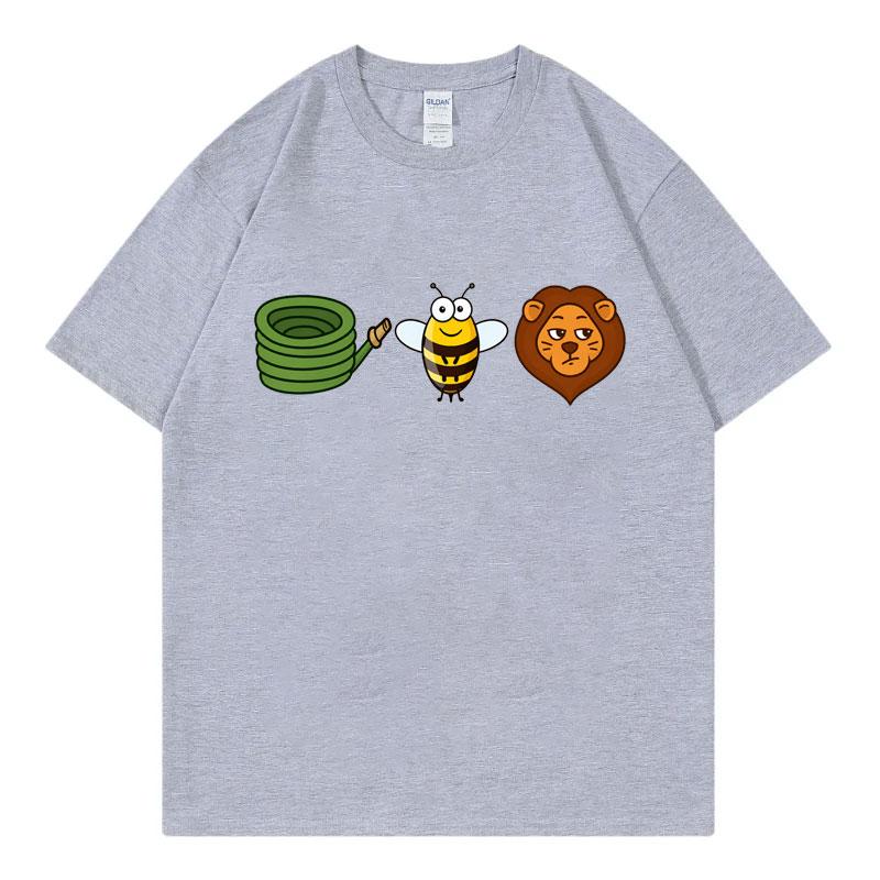 Hose Bee Lion Funny Garden Meme Tshirts Unisex Unisex Clothing High Street Fashion Trend Tshirt Summer Casual 100cotton T Shirts
