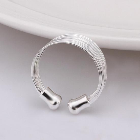 Multilayer Chain Ring Women Wide Band Adjustable Open Ring