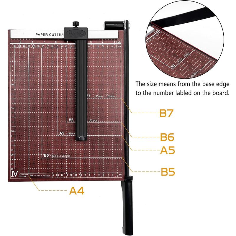 A4 Paper Cutter, Guillotine Paper Trimmer 12 Inch Cut Length Heavy Duty Stack Paper Slicer with Safty Blade Lock for Cardstock Cardboard Photos