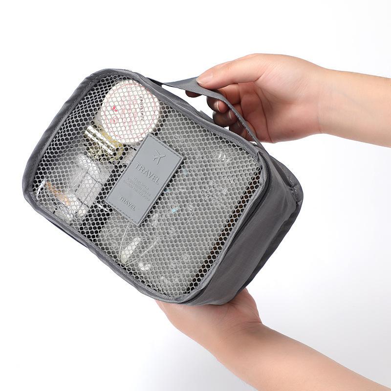 Набор из 6 дорожных сумок для хранения одежды - Портативный органайзер для багажа, упаковочные кубики для чемодана с мешочком для обуви