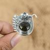 Natural Labradorite Gemstone Promise Flower Adjustable Ring 925 Sterling Silver