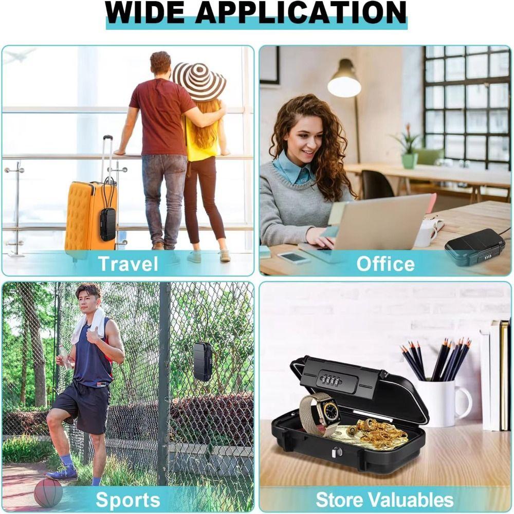 Замок безопасности Дорожный сейф с съемной кабельной ручкой Коробка для хранения паролей Путешествие