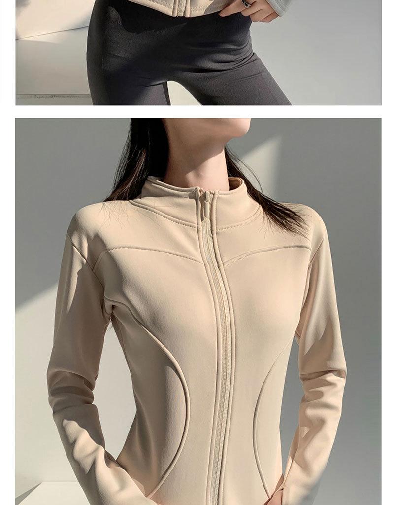Женская флисовая куртка для йоги на осень/зиму - на молнии, с длинным рукавом, облегающего кроя для бега, велоспорта, фитнеса