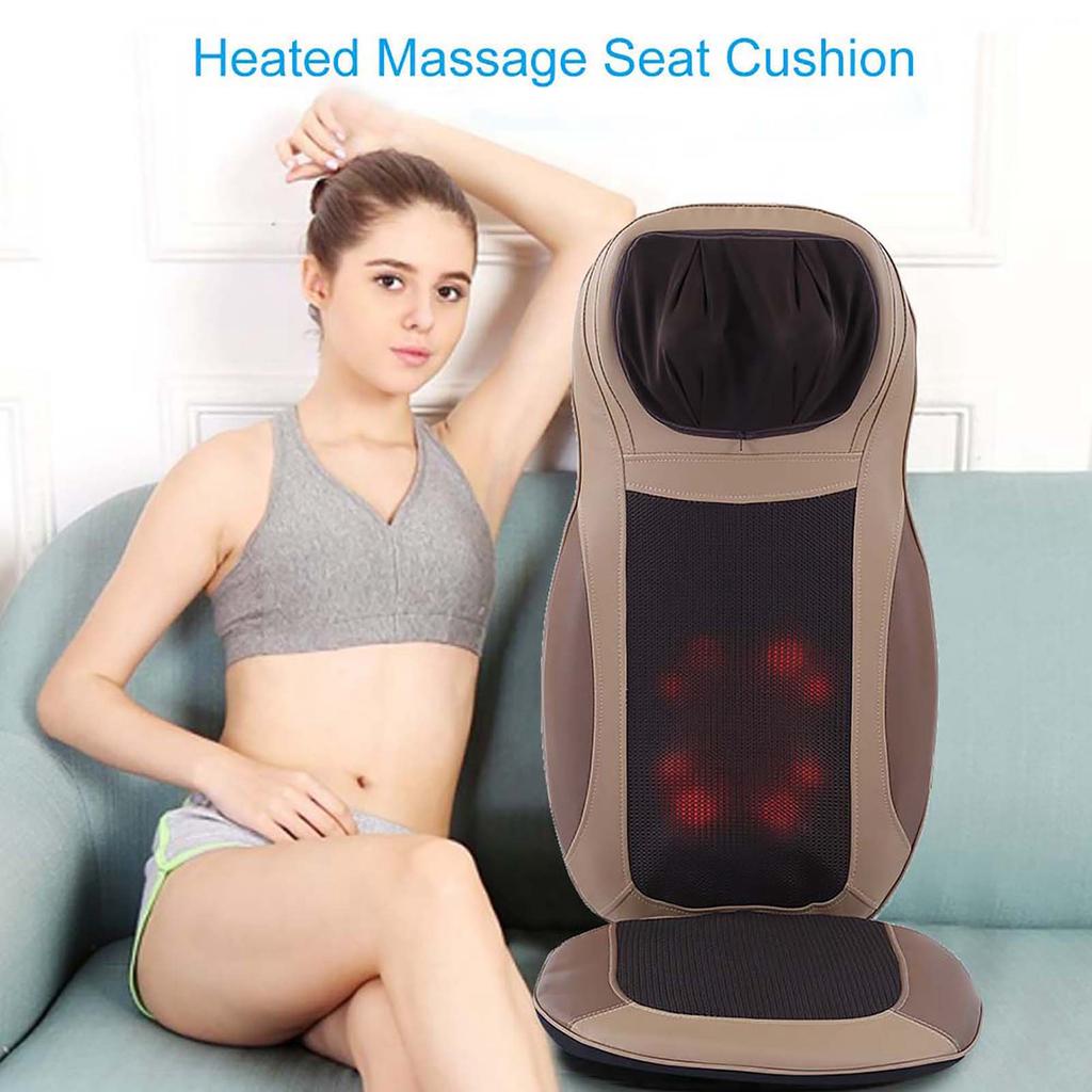 Massage Seat Cushion Heated Neck Back Waist Hip Massage Chair for Home and Car Use