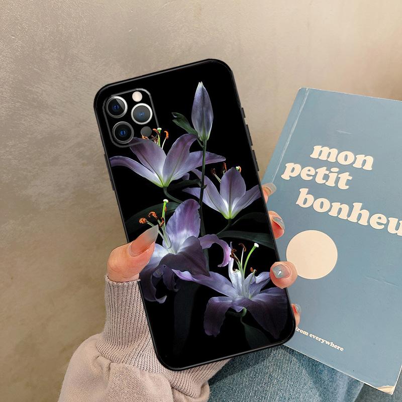 Чехол с цветами лилий для iPhone 17 Air 13 16 15 11 12 14 Pro Max 13 mini XR 15 16 Plus 16e Задняя крышка