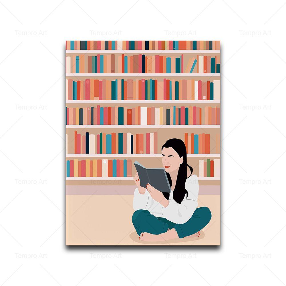 Funny Girl Reading Cocktail Coffee Posters Coffee Art Print Nordic Wall Art Canvas Painting Pictures Kitchen Cafe Bar Home Decor