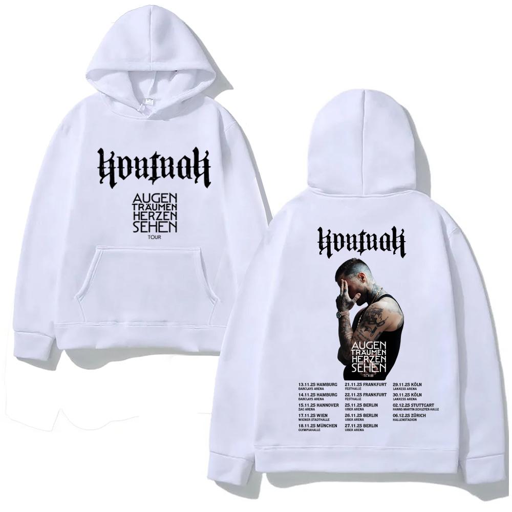 Kontra K 2025NEW Толстовка с графическим принтом Панк Свитшот AUGEN TRÄUMEN HERZEN SEHEN TOUR Популярная одежда Толстовки Унисекс Пуловеры